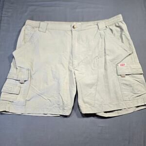 Berkley Tan Khaki Cargo Shorts Fishing Sportsman Utility Pockets Men's Size XL